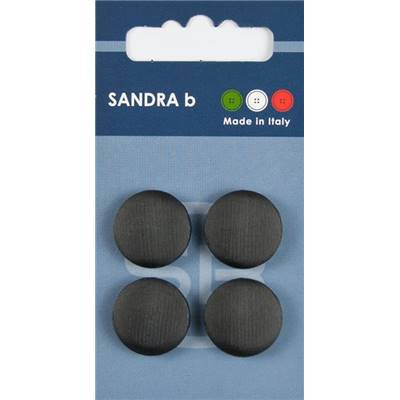 Carte 4 boutons nylon à queue - 18 mm - Noir