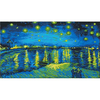 KIT BRODERIE DIAMANT - NUIT ETOILEE SUR LE RHONE - VAN GOGH