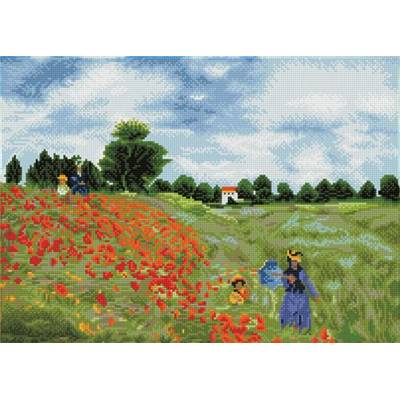 KIT BRODERIE DIAMANT - LES COQUELICOTS D'APRES MONET