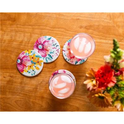 KIT BRODERIE DIAMANT 4 SOUS-VERRES - MODERN FLORALS