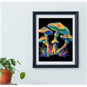 KIT BRODERIE DIAMANT NEON NOIR - MUSHROOMS 