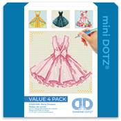 KIT BRODERIE DIAMANT MINI DOTZ - PARTY DRESSES - PACK 4 DESSINS