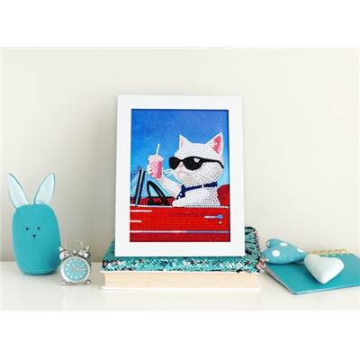 KIT BRODERIE DIAMANT DOTZ - CONVERTIBLE CAT AVEC CADRE