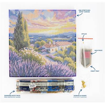KIT BRODERIE DIAMANT DOTZ - UNDER THE LAVENDER SKY AVEC CADRE