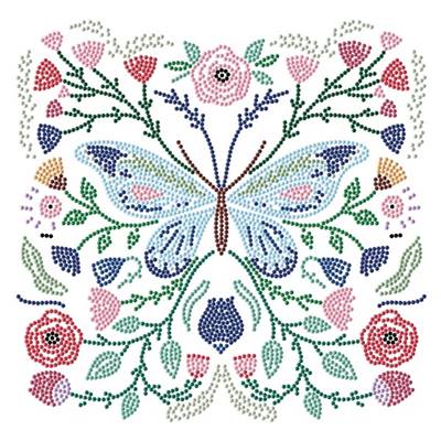 KIT BRODERIE DIAMANT DOTZ - FLORAL FLUTTER AVEC CADRE