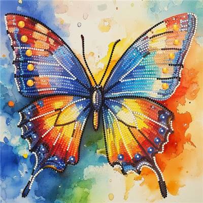 KIT BRODERIE DIAMANT DOTZ - BUTTERFLY FLIGHT AVEC CADRE