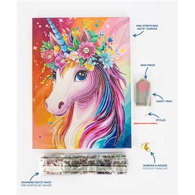 KIT BRODERIE DIAMANT DOTZ - UNICORN PRINCESS AVEC CADRE