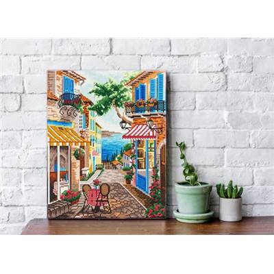 KIT BRODERIE DIAMANT DOTZ - LAKESIDE LATTE AVEC CADRE