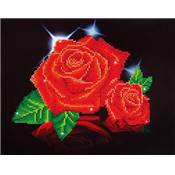 KIT BRODERIE DIAMANT - ROSES ROUGES 