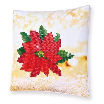 KIT BRODERIE DIAMANT COUSSIN NOEL - POINSETTIA DE NOEL