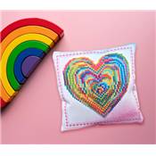 KIT BRODERIE DIAMANT COUSSIN - LE CŒUR D'AMOUR