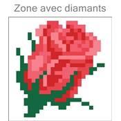 KIT BRODERIE DIAMANT - BOUTON DE ROSE - LIVRE AVEC CADRE