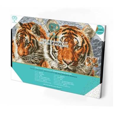 KIT BRODERIE DIAMANT SQUARES - TIGERS - PRE-ENCADRE