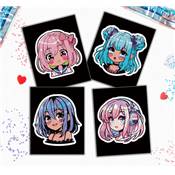 KIT BRODERIE DIAMANT DOTZIES FLOCK - 4 ANIME GIRLS