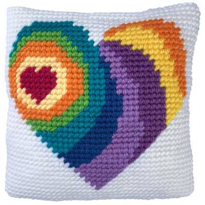 COUSSIN TAPISSERIE LADYBIRD - PETIT COEUR - 22 X 22 CM