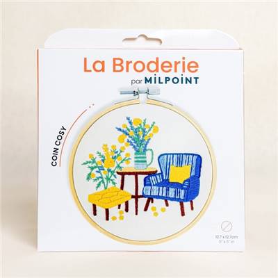 KIT BRODERIE AVEC TAMBOUR 15 CM - COIN COSY