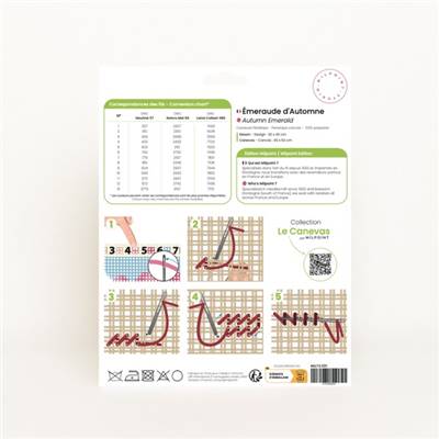 CANEVAS IMPRIME BLANC - DESSIN 30 X 40 CM - EMERAUDE D'AUTOMNE