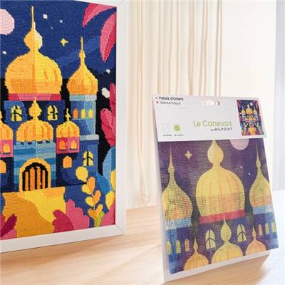 CANEVAS IMPRIME BLANC - DESSIN 30 X 40 CM - PALAIS D'ORIENT