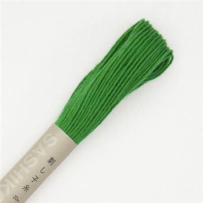 FIL SASHIKO UNI - COL 26 - VERT - LOT DE 6 ECH. DE 20 M