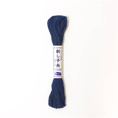 FIL SASHIKO DEGRADE - COL 98 - BLEU - LOT DE 6 ECH. DE 20 M
