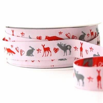 RUBAN ACUFACTUM ANIMAUX DE LA FORET - 2CM - LE ROULEAU DE 20 M