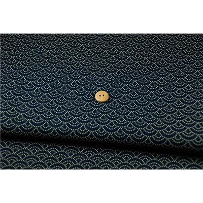 COUPON TISSU 50X55 JAP VAGUE BLEU MARINE