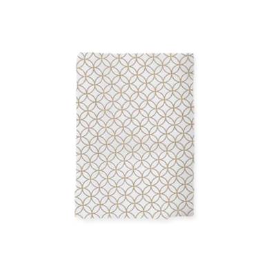 COUPON TISSU JAPONAIS 50 X 55 CM - FLORAL ECRU/DORE