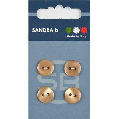 Carte 4 boutons polyester Sudan 2 trous - 12,5 mm - Beige