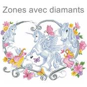 KIT BRODERIE DIAMANT - LA PRINCESSE ET LES LICORNES