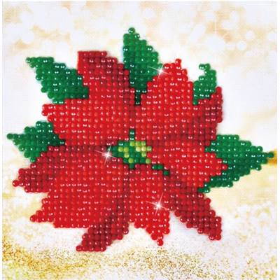 KIT BRODERIE DIAMANT NOEL - POINSETTIA DE NOEL