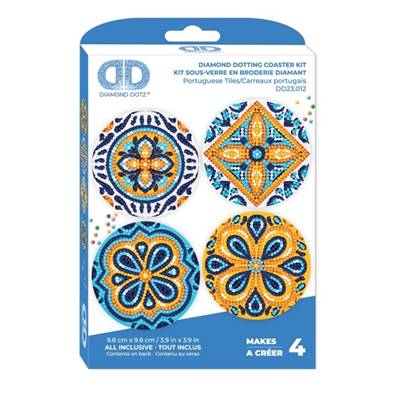 KIT BRODERIE DIAMANT 4 SOUS-VERRES - PORTUGUESE TILES