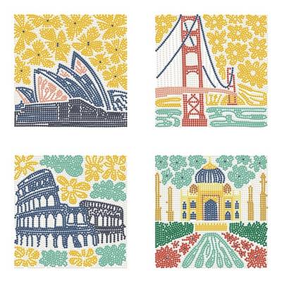 KIT BRODERIE DIAMANT MINI DOTZ - MONUMENTS DE DISTINCTION -PACK DE 4 