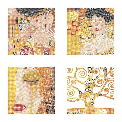KIT BRODERIE DIAMANT MINI DOTZ - KLIMT QUARTET DORE - PACK DE 4 