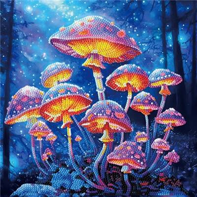 KIT BRODERIE DIAMANT DOTZ - MUSHROOM MOONLIGHT AVEC CADRE