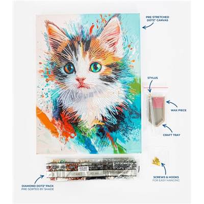 KIT BRODERIE DIAMANT DOTZ - YOUNG KITTEN AVEC CADRE