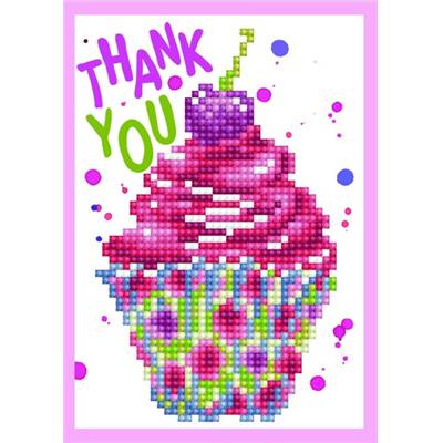 CARTE DE VOEUX DIAMOND DOTZ - CUP CAKE THANK YOU