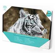 KIT BRODERIE DIAMANT SQUARES - TIGER BLANC - PRE-ENCADRE