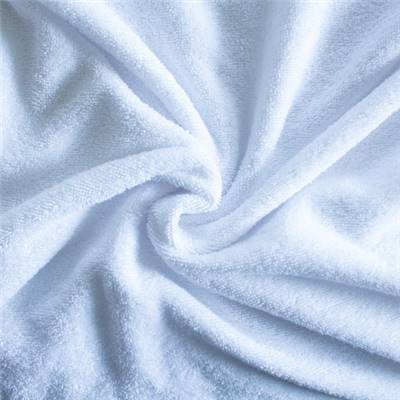 TISSU EPONGE COTON BIO - POLYESTER BLANC - 150 CM 