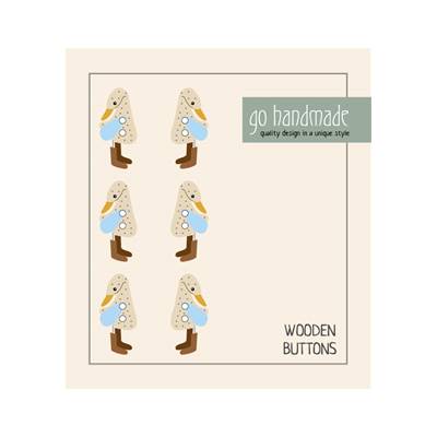 CARTE 6 BOUTONS BOIS - LAVABLES - DOTTI LA CANETTE