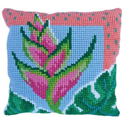 COUSSIN POINT DE CROIX LADYBIRD - PARADIS FLEURI - 40 X 40 CM