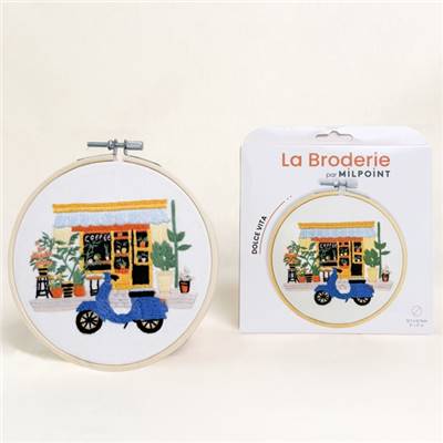 KIT BRODERIE AVEC TAMBOUR 15 CM - DOLCE VITA