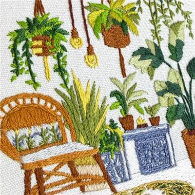 KIT BRODERIE AVEC TAMBOUR 15 CM - DANS LA VERANDA