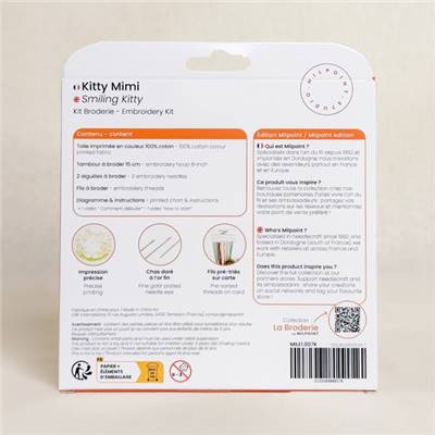 KIT BRODERIE AVEC TAMBOUR 15 CM - KITTY MIMI