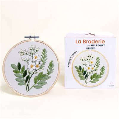 KIT BRODERIE AVEC TAMBOUR 15 CM - ACHILLEA PTARMICA