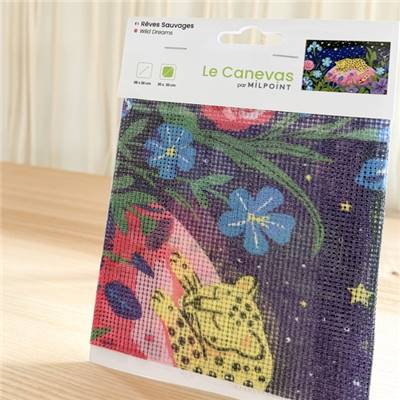 CANEVAS IMPRIME BLANC - DESSIN 20 X 30 CM - REVES SAUVAGES