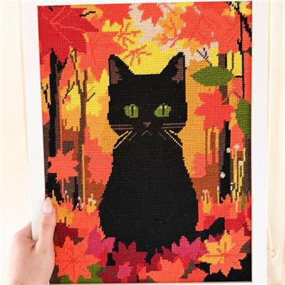 CANEVAS IMPRIME BLANC - DESSIN 30 X 40 CM - EMERAUDE D'AUTOMNE