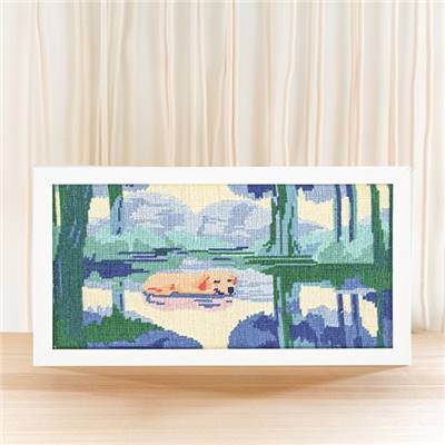 KIT CANEVAS COMPLET - DESSIN 40 X 20 CM - SIESTE DANS LA FORET