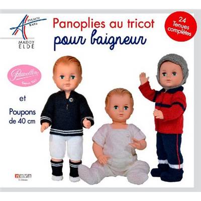 PANOPLIES AU TRICOT POUR BAIGNEUR - POUPONS DE 40 CM - 24 TENUES