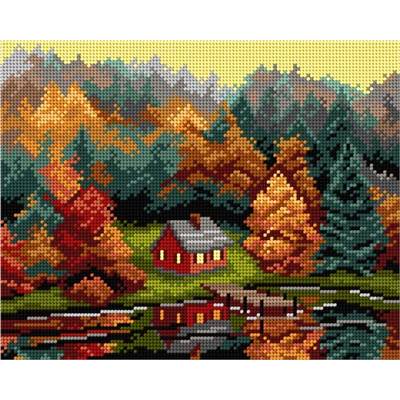 CANEVAS BLANC - PAYSAGE D'AUTOMNE