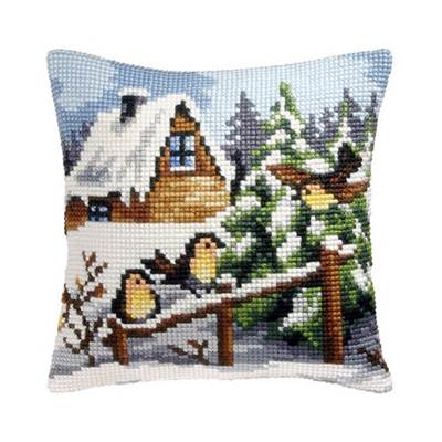 COUSSIN PT DE CROIX EN KIT 40 X 40 CM - CHALET ENNEIGÉ